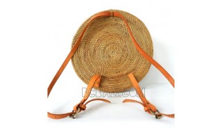 circle bagpack large straw rattan ata handmade